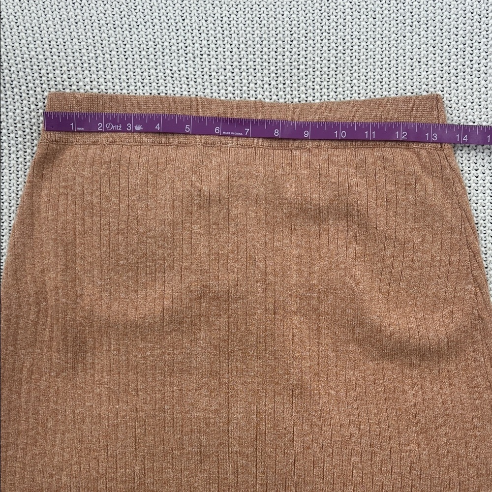 FP Movement by Free People Camel Ribbed Knit Mini Skirt Tan Large NEW - Picture 6 of 9